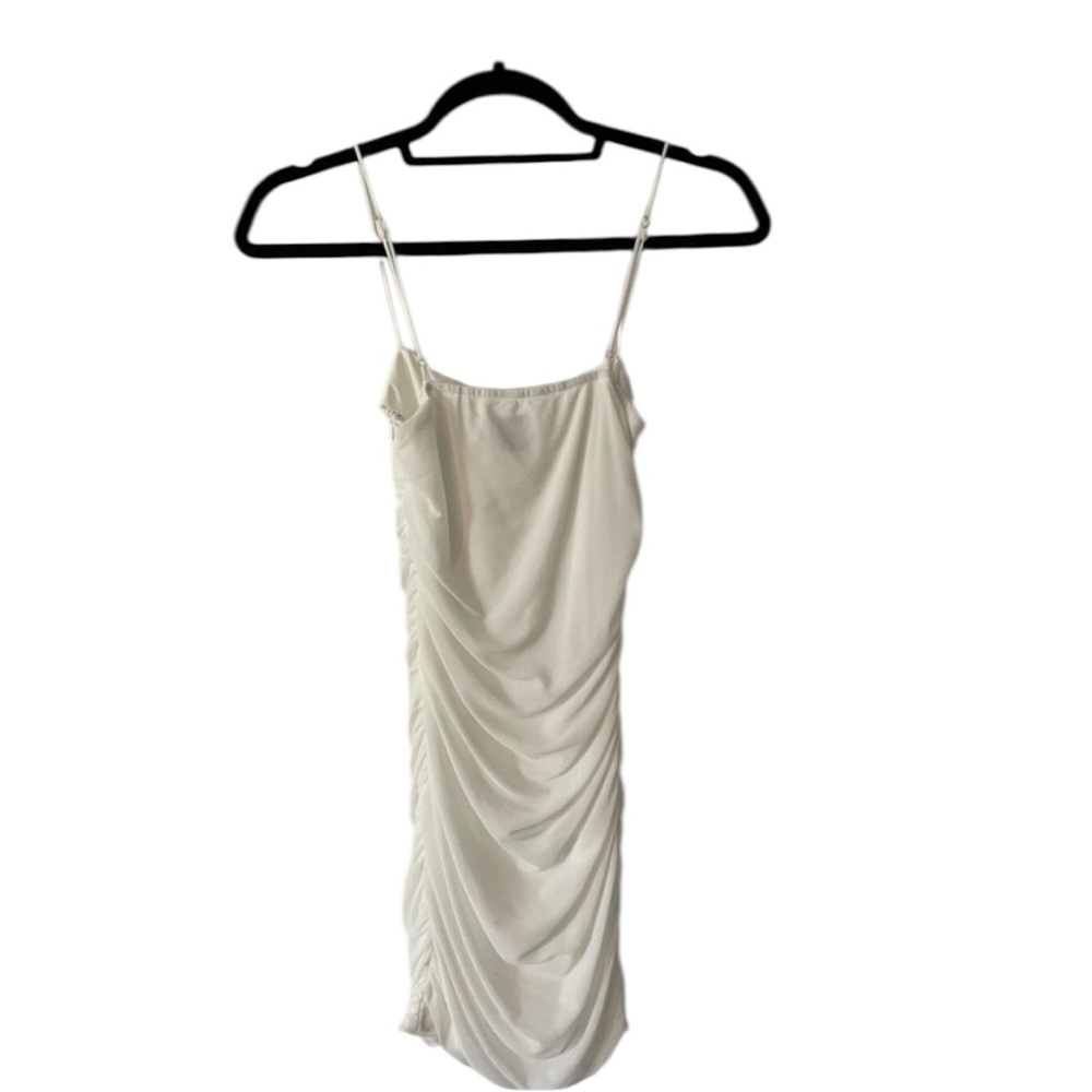 NWT Princess Polly White Sassy Mini Dress Ruched - Picture 6 of 7
